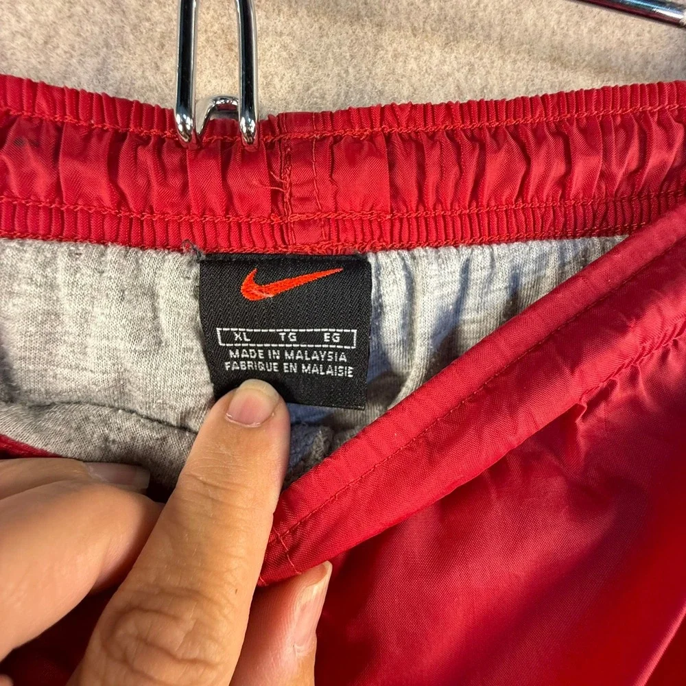 Vintage Nike Red Windbreaker Track Pants Mens XL Lined Athletic Trousers P0789